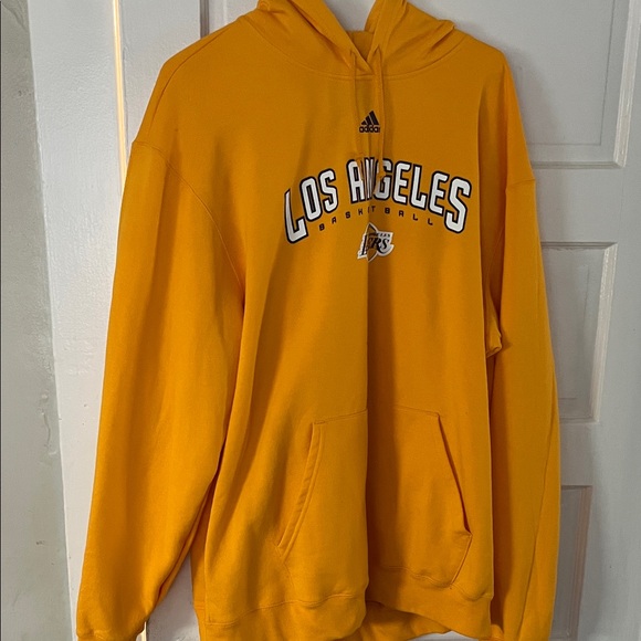Adidas Los Angeles Yellow Basketball Hoodie - Picture 1 of 3